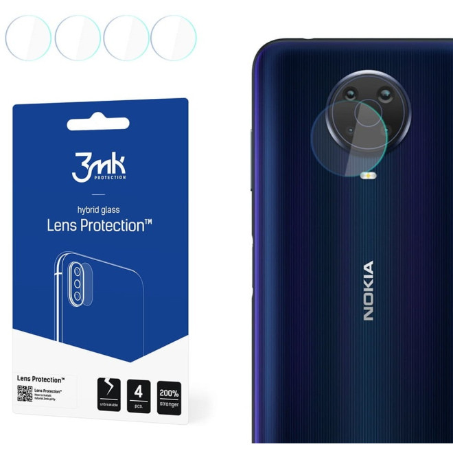 3MK Hybrid Glass Camera Protector - Αντιχαρακτικό Υβριδικό Προστατευτικό Γυαλί για Φακό Κάμερας Nokia G20 - 4 Τεμάχια