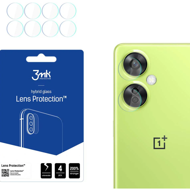 3MK Hybrid Glass Camera Protector - Αντιχαρακτικό Υβριδικό Προστατευτικό Γυαλί για Φακό Κάμερας OnePlus Nord CE 3 Lite - 4 Τεμάχια