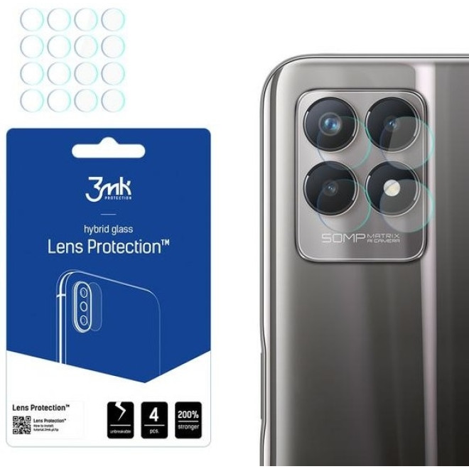 3MK Hybrid Glass Camera Protector - Αντιχαρακτικό Υβριδικό Προστατευτικό Γυαλί για Φακό Κάμερας Realme 8i - 4 Τεμάχια