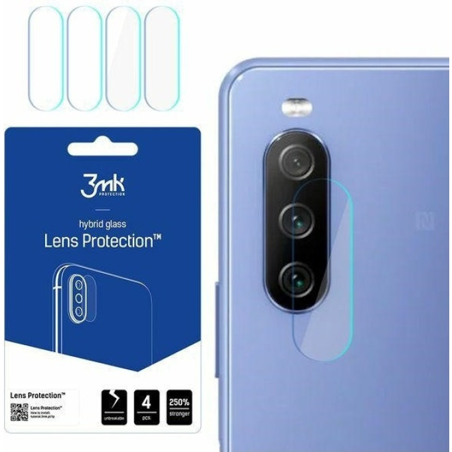 3MK Hybrid Glass Camera Protector - Αντιχαρακτικό Υβριδικό Προστατευτικό Γυαλί για Φακό Κάμερας Sony Xperia 10 III - 4 Τεμάχια