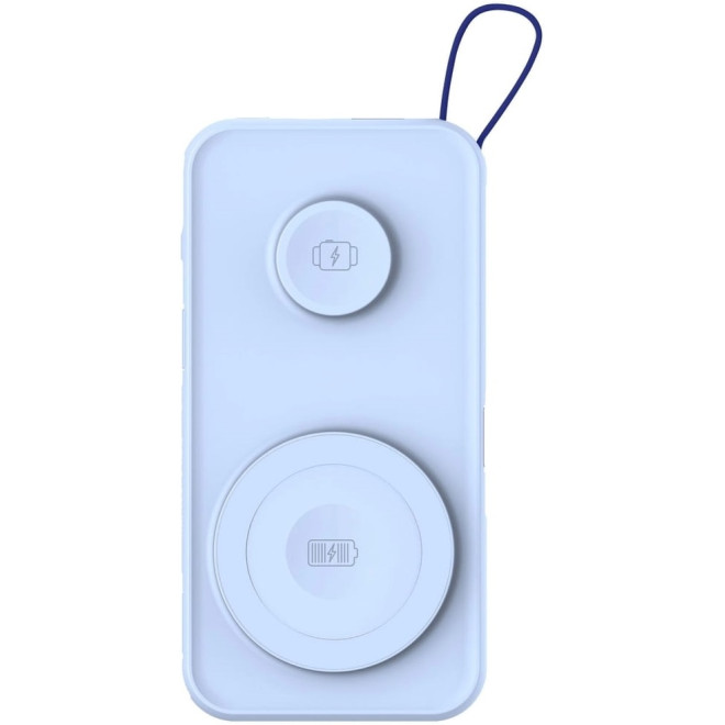 3MK PastelUp - PowerBank με Ασύρματη Φόρτιση MagSafe 15W για iPhone / Apple Watch 3W / 1 x Θύρα USB-A / 1 x Θύρα Type-C / 1 x Καλώδιο Type-C / 1 x Καλώδιο Type-C σε Lightning - 22.5W - 10.000mAh - Blue