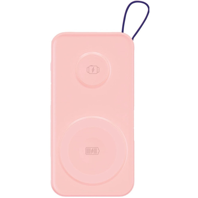 3MK PastelUp - PowerBank με Ασύρματη Φόρτιση MagSafe 15W για iPhone / Apple Watch 3W / 1 x Θύρα USB-A / 1 x Θύρα Type-C / 1 x Καλώδιο Type-C / 1 x Καλώδιο Type-C σε Lightning - 22.5W - 10.000mAh - Pink