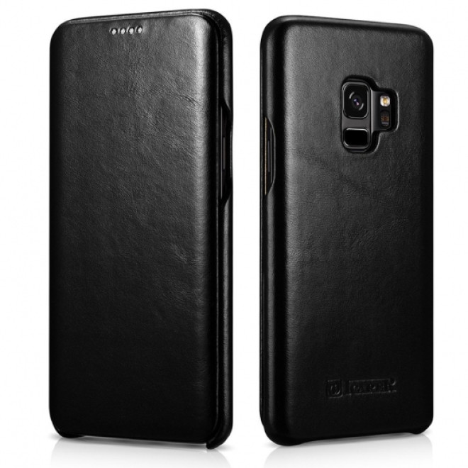 iCarer Vintage Series Side-Open Δερμάτινη Θήκη Samsung Galaxy S9 - Black