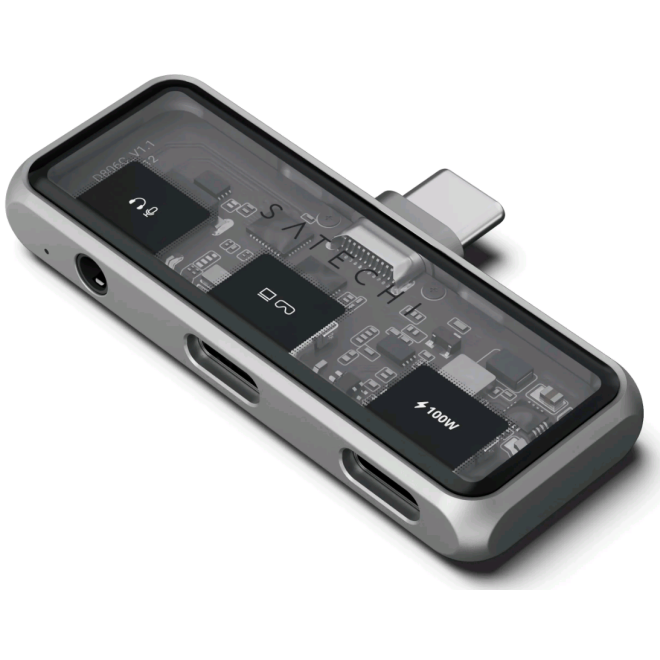 Αντάπτορας Satechi Mobile XR Hub with Audio για Γυαλιά AR/XR Type-C (male) σε 1 x Type-C 100W / 1 x Type-C 10Gbps 4K@60Hz / 1 x 3.5mm AUX Jack Space Grey 