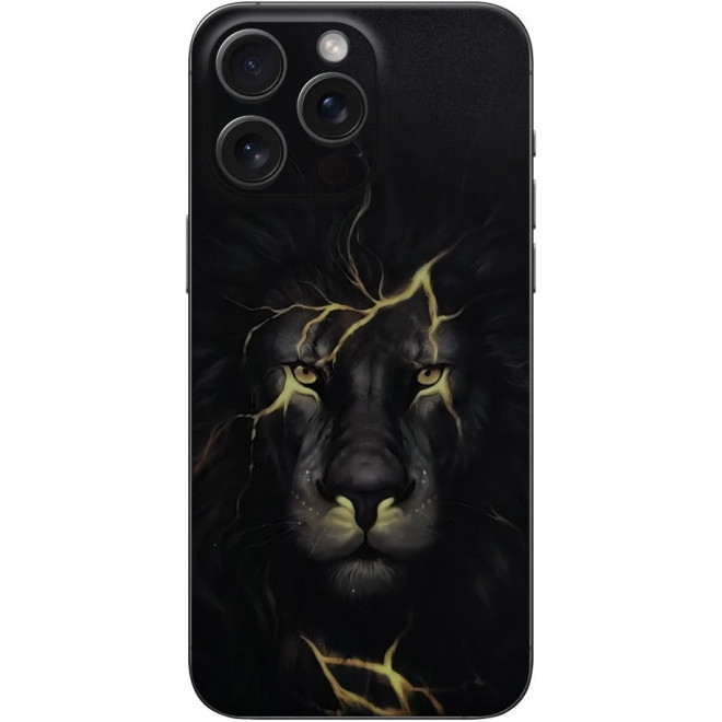 Αυτοκόλλητο Skin Προστασίας Πλάτης iPhone 15 Pro Max Gams Premium Vinyl Skin Back Plate Φωσφορίζον Luminus Lion