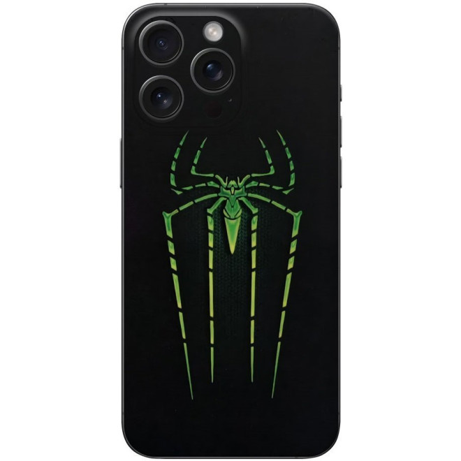 Αυτοκόλλητο Skin Προστασίας Πλάτης iPhone 16 Pro Gams Premium Vinyl Skin Back Plate Φωσφορίζον Luminus Spider