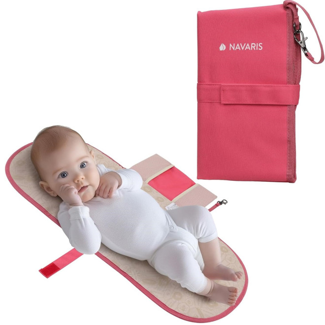 Αλλαξιέρα Ταξιδιού Navaris Diaper Changing Pad Φορητή για Μωρά 70 x 34 cm Coral