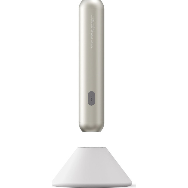 Allocacoc FlashLight Nightlight Recharge - Επαναφορτιζόμενος LED Φακός Αλουμινίου με Βάση Σιλικόνης - 600 Lumens - Μπαταρία 2600 mAh - Silver / Cool - 2 Έτη Εγγύηση