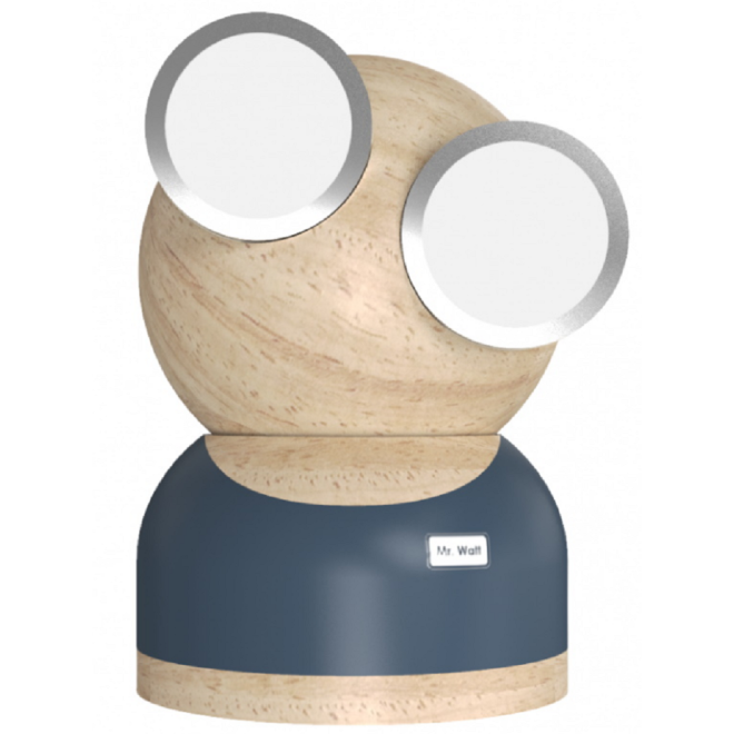 Allocacoc GoggleLamp / Mr Watt - Επιτραπέζιο LED Φωτιστικό από Ξύλο Σφενδάμου και Αλουμίνιο με Ρύθμιση Φωτεινότητας Αφής - Grey / Blue / Wood