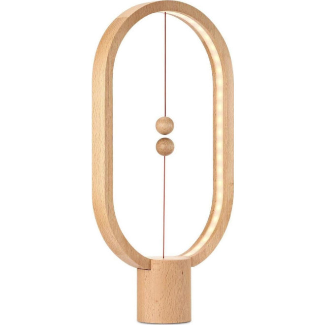 Allocacoc Heng Balance Lamp Ellipse - Διακοσμητικό Φωτιστικό με Μαγνητικό Διακόπτη - Light Wood - 2 Έτη Εγγύηση
