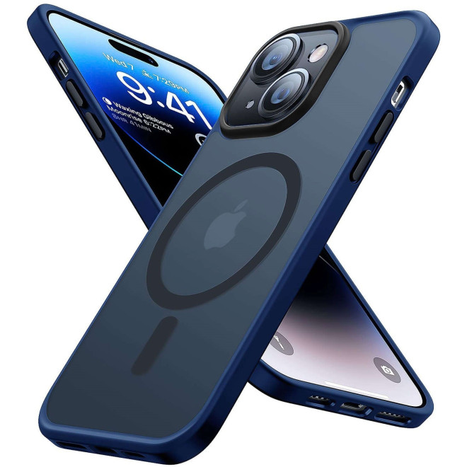 Alogy Armored Ring Case - Ημιδιάφανη Θήκη MagSafe - Apple iPhone 14 - Navy Blue