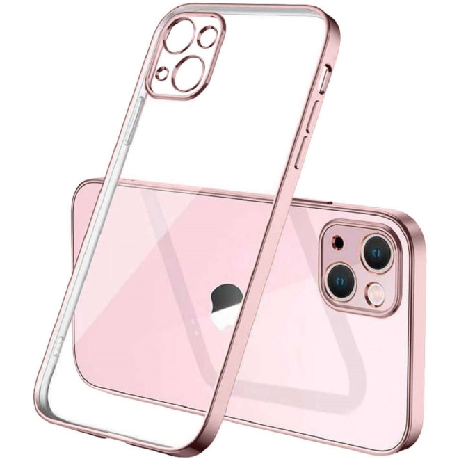 Alogy Luxury Διάφανη Θήκη Σιλικόνης Apple iPhone 13 με Πλαίσιο Κάμερας - Rose Gold