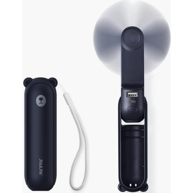 Ανεμιστηράκι JisuLife F8 Handheld Fan Life8 Φορητό Επαναφορτιζόμενο με Λουράκι Χειρός / Φακός 60 Lumens & PowerBank με 1 x Θύρα USB-A 2.000mAh Blue