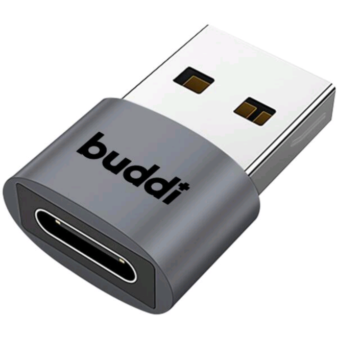 Αντάπτορας Buddi Ease USB-A (Male) σε Type-C (Female) 5 Έτη Εγγύηση Grey Αντάπτορας Buddi Ease USB-A (Male) σε Type-C (Female) 5 Έτη Εγγύηση Grey