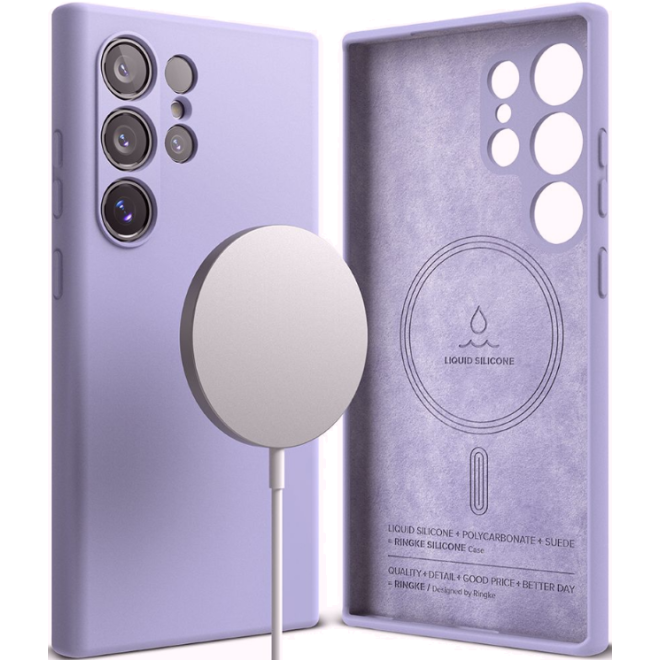 Ανθεκτική MagSafe Θήκη Σιλικόνης - Samsung Galaxy S24 Ultra - Ringke Silicone Magnetic - Lavender
