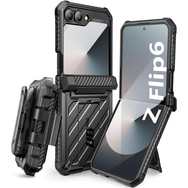 Ανθεκτική Θήκη με Κλιπ Ζώνης & Kickstand - Samsung Galaxy Z Flip6 - Supcase Unicorn Beetle Pro - Black