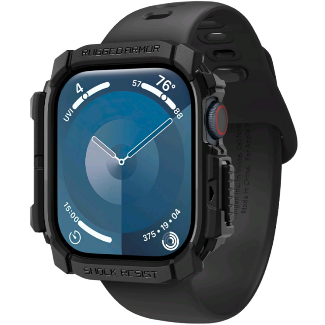 Ανθεκτική Θήκη Σιλικόνης - Apple Watch 10 42mm - Spigen Rugged Armor - Matte Black