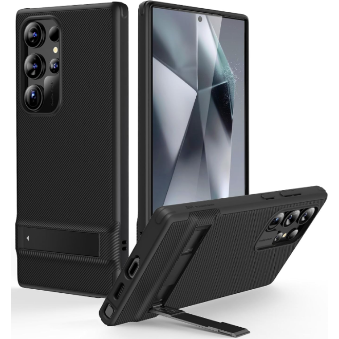 Ανθεκτική Θήκη Σιλικόνης με Kickstand - Samsung Galaxy S24 Ultra - ESR Boost Kickstand Case - Black