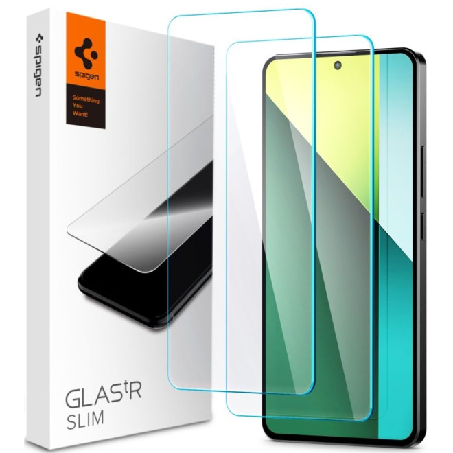 Αντιχαρακτικό Γυαλί Οθόνης - Xiaomi Redmi Note 13 5G / Redmi Note 13 4G / Redmi Note 13 Pro 4G / Redmi Note 13 Pro 5G / Redmi Note 14S - Spigen GLAS.tR Slim Premium Tempered Glass - Clear - 2 Τεμάχια