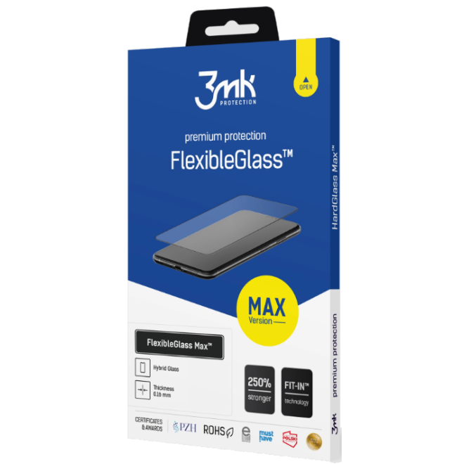 Αντιχαρακτικό Γυαλί Προστασίας Apple iPhone 16 Pro Max - 3MK Premium Flexible Glass Max Fullface Υβριδικό Οθόνης - 0.2mm - Black 