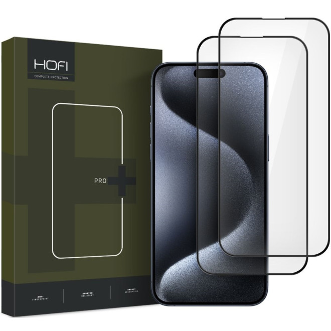 Αντιχαρακτικό Γυαλί Προστασίας Apple iPhone 16 Pro Max - Hofi Premium Pro+ Tempered Glass Full Face Οθόνης - 2 Τεμάχια - Black