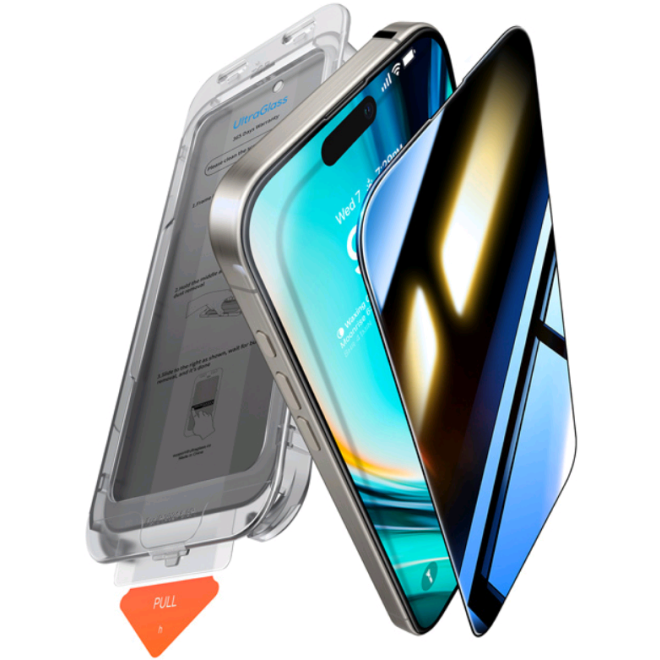 Αντιχαρακτικό Γυαλί Προστασίας Apple iPhone 16 Pro Max - Torras Install Master Privacy Tempered Glass Full Face Απορρήτου Οθόνης - Black