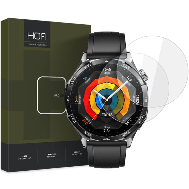 Αντιχαρακτικό Γυαλί Προστασίας Huawei Watch GT 5 46mm - Hofi Premium Pro+ Tempered Glass Οθόνης - 2 Τεμάχια - Clear
