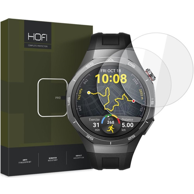 Αντιχαρακτικό Γυαλί Προστασίας Huawei Watch GT 5 Pro 46mm - Hofi Premium Pro+ Tempered Glass Οθόνης - 2 Τεμάχια - Clear