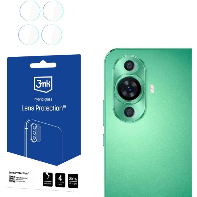 Αντιχαρακτικό Υβριδικό Προστατευτικό Γυαλί για Φακό Κάμερας - Huawei Nova 12 Lite - 3MK Hybrid Glass Camera Protector - 4 Τεμάχια