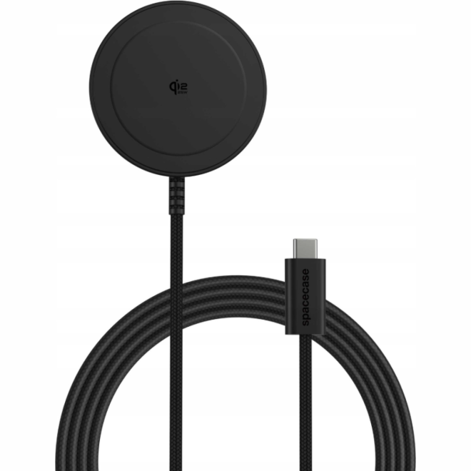 Ασύρματος Φορτιστής Spacecase MagPad Qi2 Wireless Charger Μαγνητικός με MagSafe Qi2 25W Black