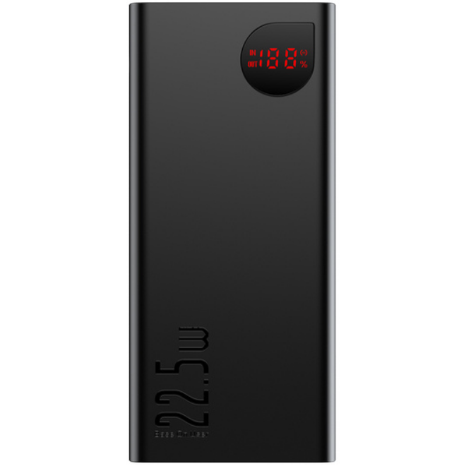 Baseus PowerBank Adaman με Ψηφιακή Οθόνη LED - Φορητή Μπαταρία Φόρτισης με 2 x USB-Α / 1 x Type-C - 20000mAh - 22.5W - Black