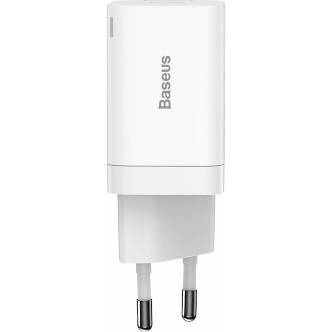 Baseus Super Si Pro - Ταχυφορτιστής Ταξιδιού QC 3.0 με 1 x USB-A / 1 x Type-C - 30W - White