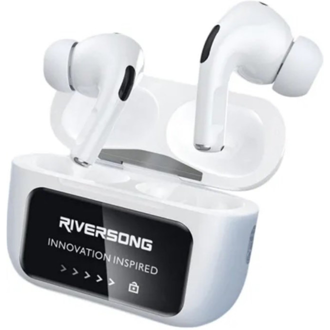 Bluetooth Ακουστικά Riversong True Wireless Earbuds Airfly T2 Ασύρματα με Θήκη Φόρτισης White