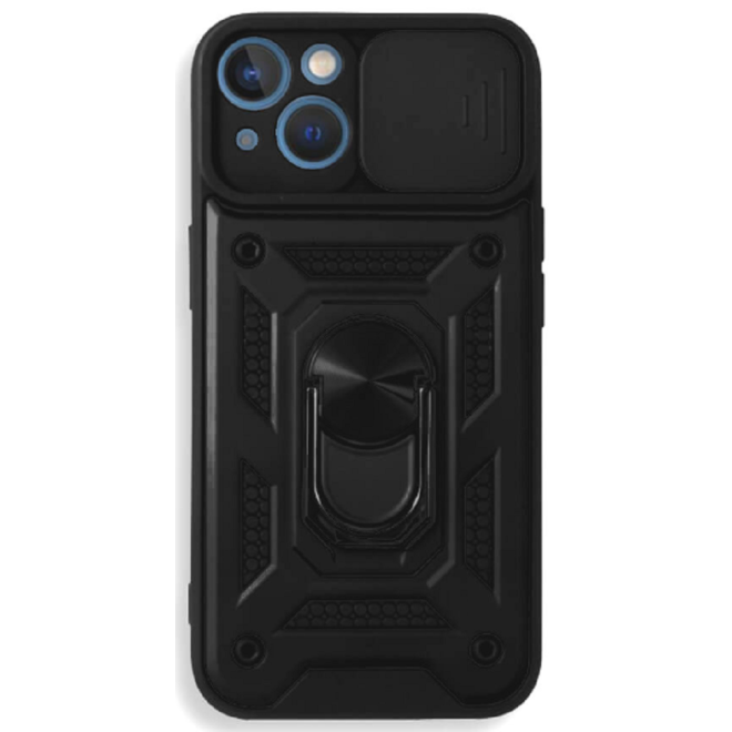 Bodycell Armor Slide - Ανθεκτική Θήκη Apple iPhone 13 mini με Κάλυμμα για την Κάμερα & Μεταλλικό Ring Holder - Black 
