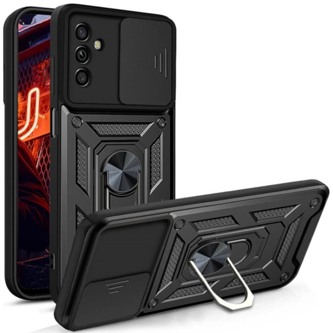 Bodycell Armor Slide - Ανθεκτική Θήκη Samsung Galaxy A05s με Κάλυμμα για την Κάμερα & Μεταλλικό Ring Holder - Black