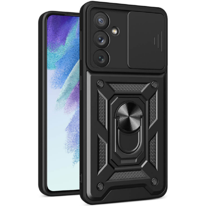 Bodycell Armor Slide - Ανθεκτική Θήκη Samsung Galaxy A14 με Κάλυμμα για την Κάμερα & Μεταλλικό Ring Holder - Black