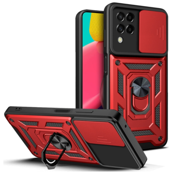 Bodycell Armor Slide - Ανθεκτική Θήκη Samsung Galaxy A22 4G με Κάλυμμα για την Κάμερα & Μεταλλικό Ring Holder - Red Bodycell Armor Slide - Ανθεκτική Θήκη Samsung Galaxy A22 4G με Κάλυμμα για την Κάμερα & Μεταλλικό Ring Holder - Red