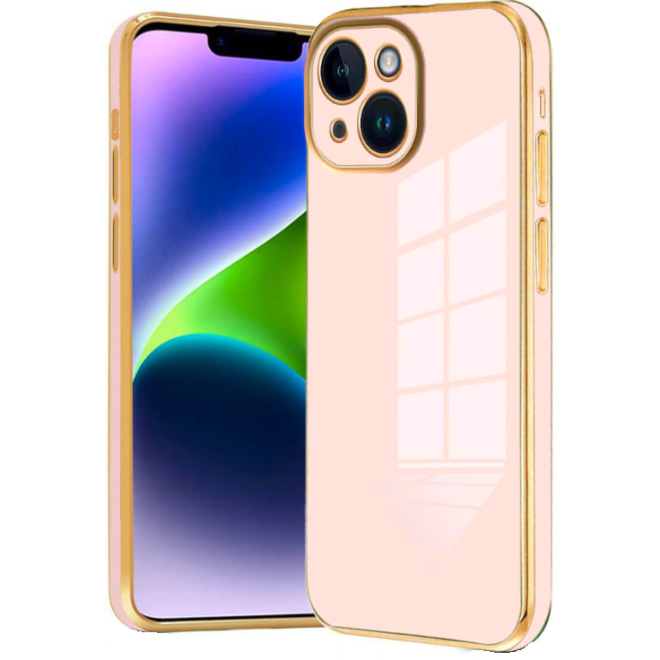 Bodycell Gold Plated - Θήκη Σιλικόνης Apple iPhone 14 Plus - Pink