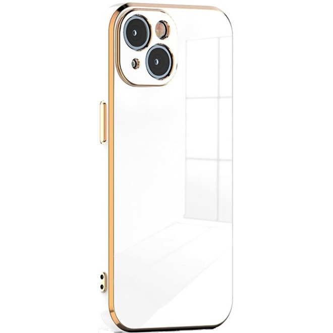 Bodycell Gold Plated - Θήκη Σιλικόνης Apple iPhone 15 Plus - White