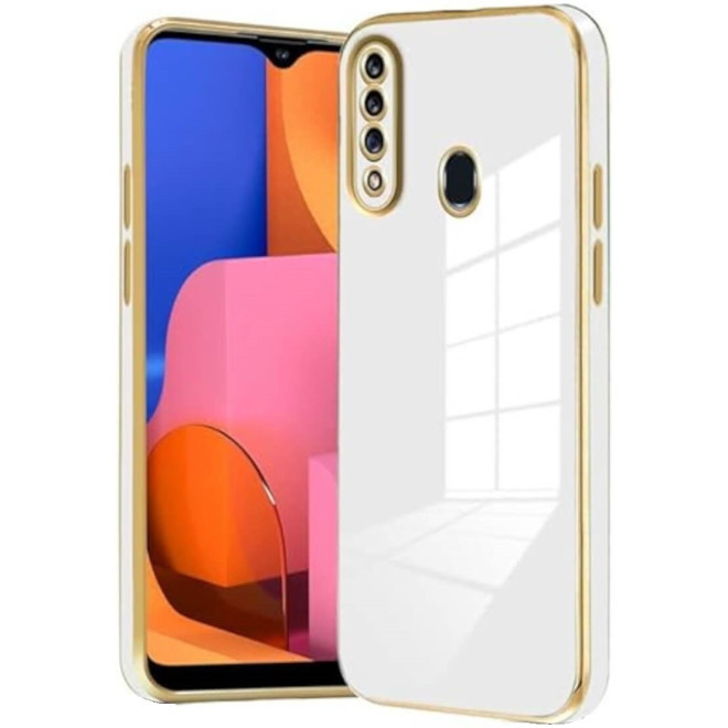 Bodycell Gold Plated - Θήκη Σιλικόνης Samsung Galaxy A20s - White