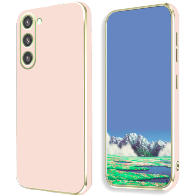 Bodycell Gold Plated - Θήκη Σιλικόνης Samsung Galaxy S23 - Pink