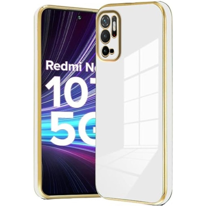 Bodycell Gold Plated - Θήκη Σιλικόνης Xiaomi Redmi Note 10 5G / Redmi Note 10T 5G / Poco M3 Pro 5G - White
