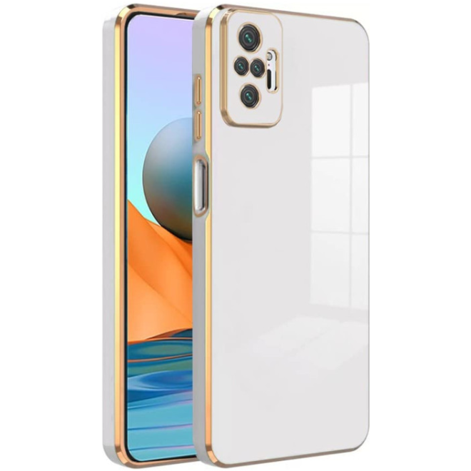 Bodycell Gold Plated - Θήκη Σιλικόνης Xiaomi Redmi Note 10 Pro - White