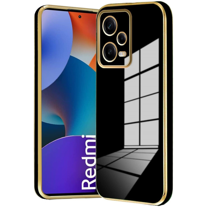 Bodycell Gold Plated - Θήκη Σιλικόνης Xiaomi Redmi Note 12 5G / Poco X5 - Black