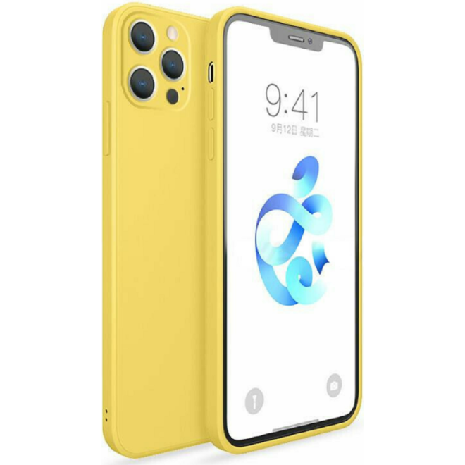 Bodycell Square Liquid Θήκη Σιλικόνης - Apple iPhone 12 Pro Max - Yellow