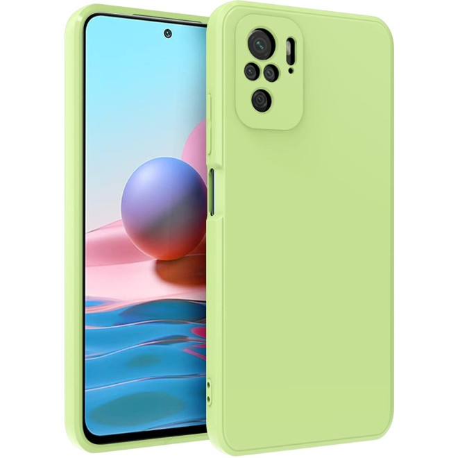 Bodycell Square Liquid Θήκη Σιλικόνης - Xiaomi Redmi Note 10 / Note 10S - Light Green