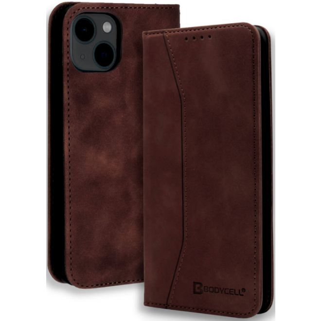 Bodycell Θήκη - Πορτοφόλι Apple iPhone 13 - Dark Brown 