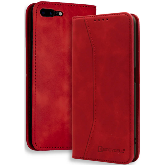 Bodycell Θήκη - Πορτοφόλι Apple iPhone 8 Plus / 7 Plus - Red