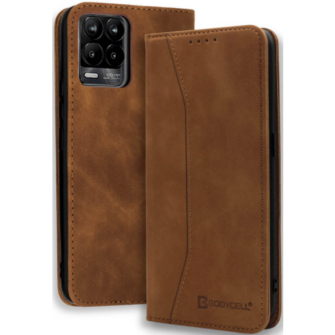 Bodycell Θήκη - Πορτοφόλι Realme 8 / 8 Pro - Brown