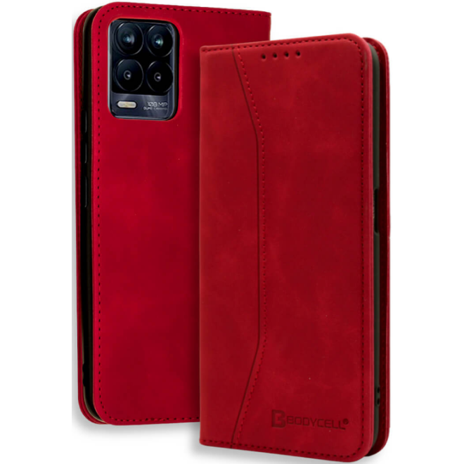 Bodycell Θήκη - Πορτοφόλι Realme 8 / 8 Pro - Red